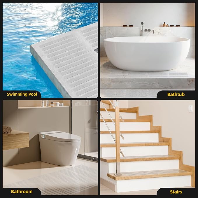 20-Pack Clear Bathtub Stickers Non-Slip, Long-Strip Shower Treads - Image 5