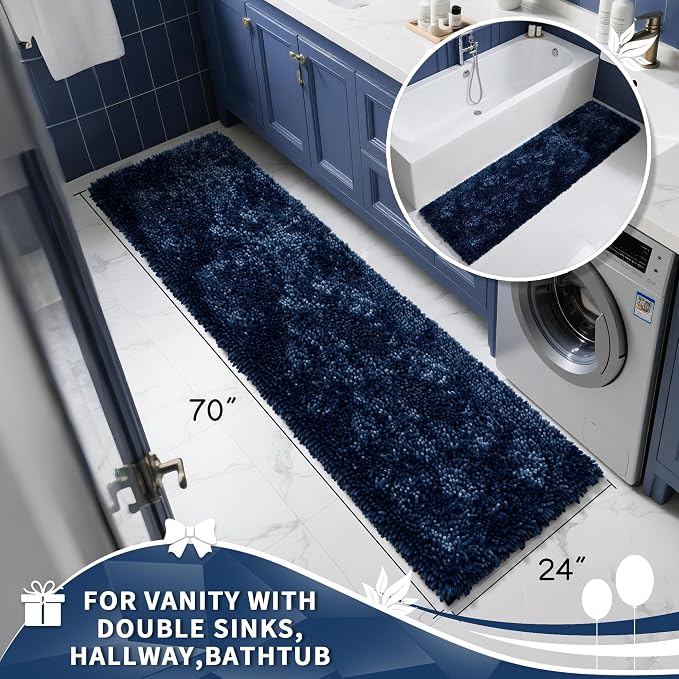 Yimobra Long Bathroom Rugs Runner 70x24 Inch, Extra Thick Soft Absorbent - Image 4