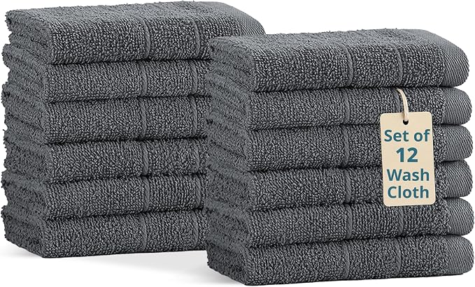 Casa Platino Wash Cloths Set of 12- Spa & Salon Quality by CasaPlatino