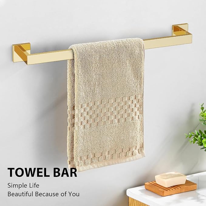 YACVCL 5-Piece Bathroom Hardware Accessories Set 23.6 inch Towel Bar Set Modern - Image 2