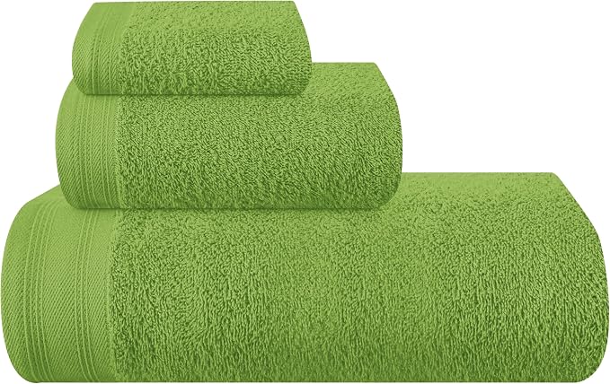 Ultra Soft 3 Pack Cotton Towel Set, Contains a Bath Towels 28x55 inch, a Hand by Unknown