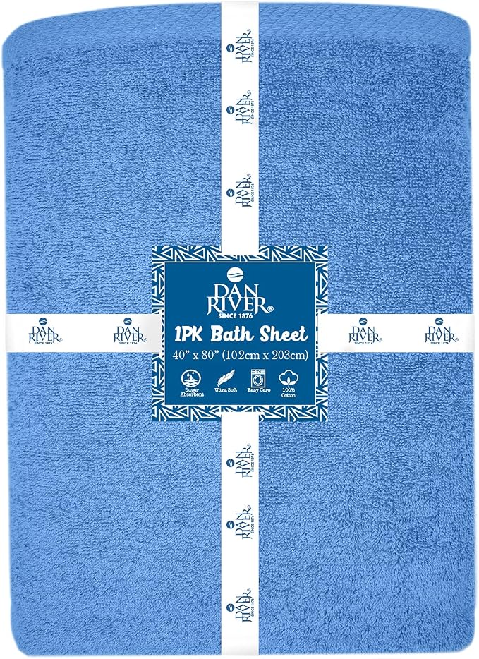 DAN RIVER Pack of 1 Bath Sheet 40x80 Inches, Luxury Bath Towel Set, Extra Large - Image 7