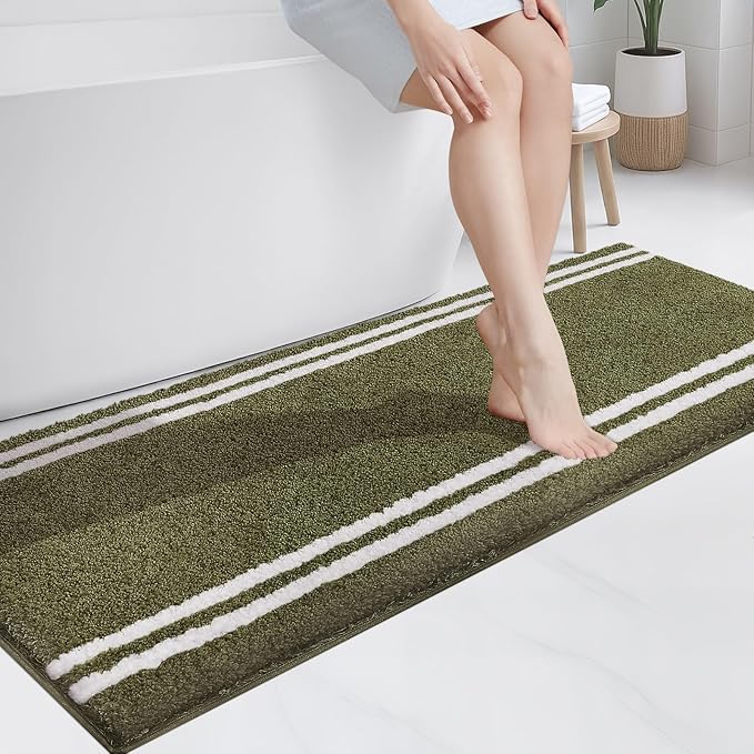 PURRUGS Bathroom Rug Non-Slip Machine Washable 24" x 60", Super Absorbent and by PURRUGS