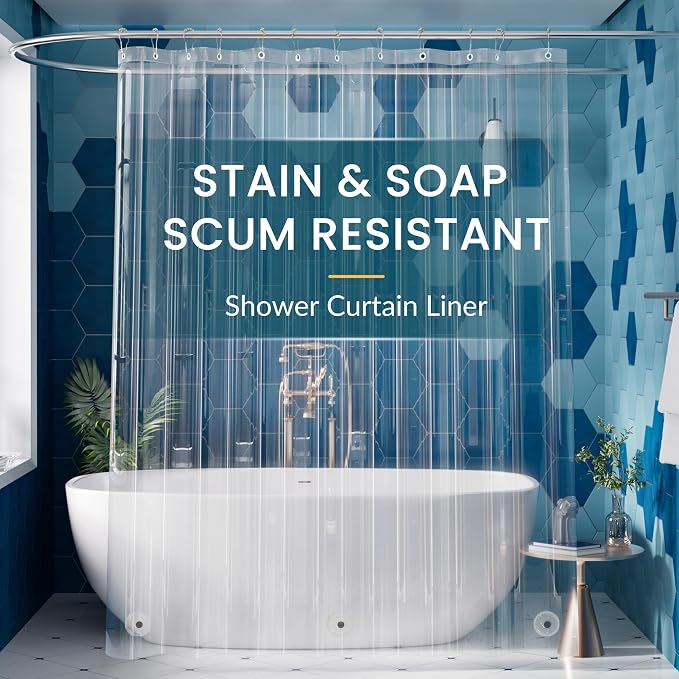 Titanker Clear Shower Curtain Liner Plastic Long Shower Liner 72 x 78 PEVA by Titanker