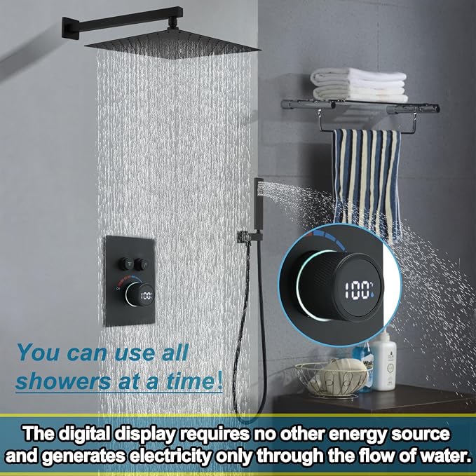 Digital Display Shower Valve Shower Valve 2 Way Shower Diverter Valve Shower - Image 5
