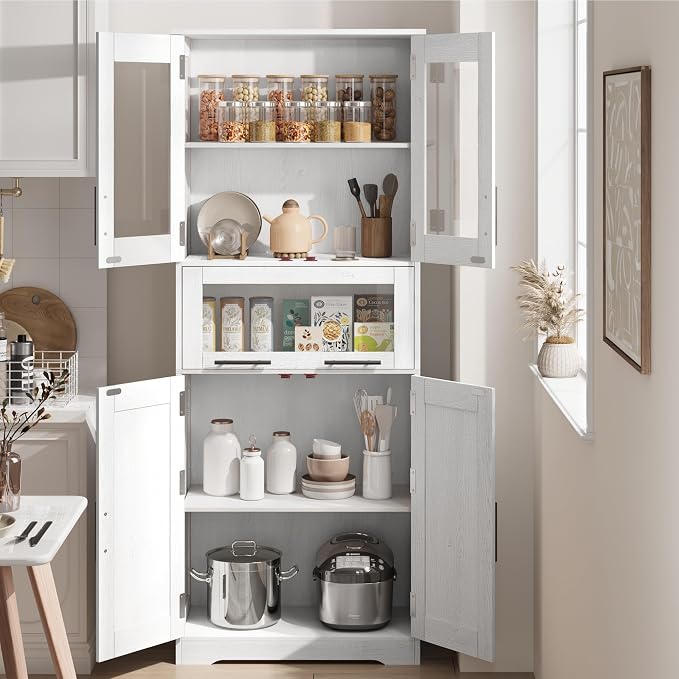 GarveeHome Tall Bathroom Cabinet, 67 in Storage Cabinet - Image 6