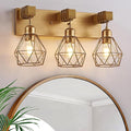 Farmhouse Bathroom Light Fixtures, 3-Light Gold Bathroom Vanity Light, Rustic by LIGHTUPYOURLIFE
