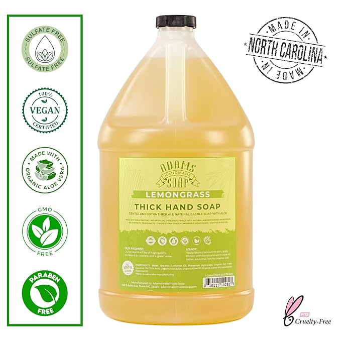 Adams Handmade Soap Thick Organic Castile Liquid Hand Soap 1 Gallon Refill - Image 2
