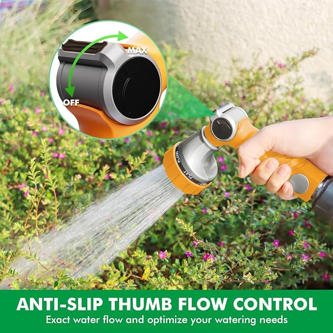 RESTMO Heavy Duty Hose Nozzle, Metal Garden Water Hose Sprayer - Image 3