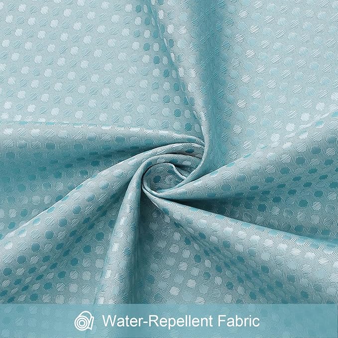 3 in 1 Stall Half Size Shower Curtain Set-36 W x 72 H, Teal Blue Waffle - Image 7