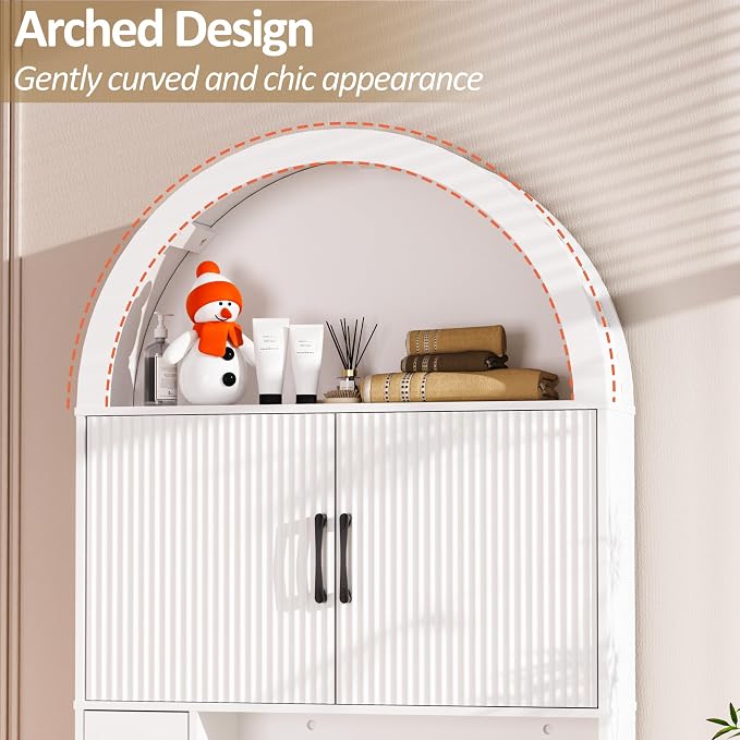 Spurgehom Over The Toilet Storage Cabinet, Bathroom Shelf Organizer Freestanding - Image 5