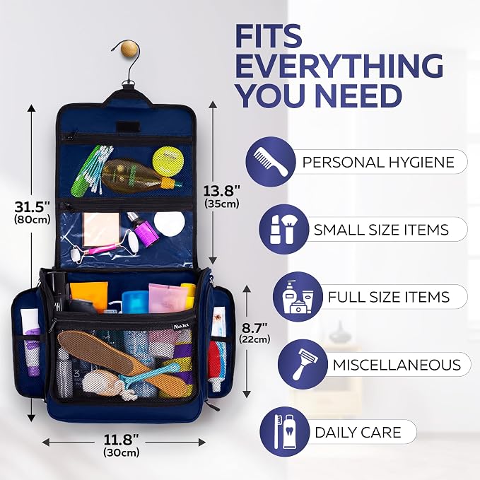 Extra Large Hanging Travel Toiletry Bag - Image 6