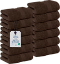DAN RIVER 12-Pack Premium 100% Cotton Brown Face Towels – Reusable Face Towel by DanRiver