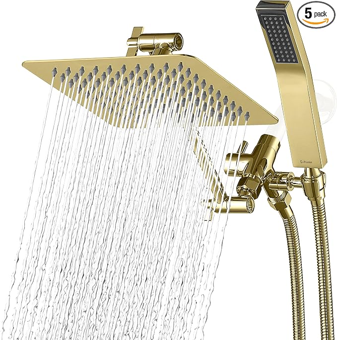 G-Promise All Metal 8 Inch Dual Square Shower Head by G-Promise