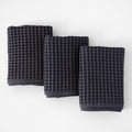 PÜSKÜL Organic Waffle Kitchen Towel 100% Turkish Cotton Set of 3 Dark Gray by P%C3%BCsk%C3%BClTextile