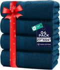 DAN RIVER Bath Towels Set of 4, 27 x 54 Inches, 100% Cotton, Larger & Lighter by DanRiver