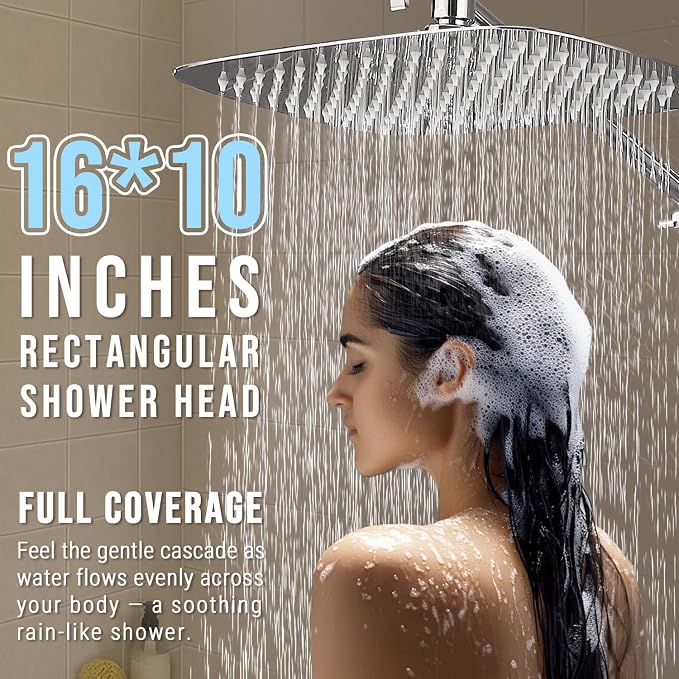 G-Promise All Metal 16 Inch Dual Square Shower Head - Image 5
