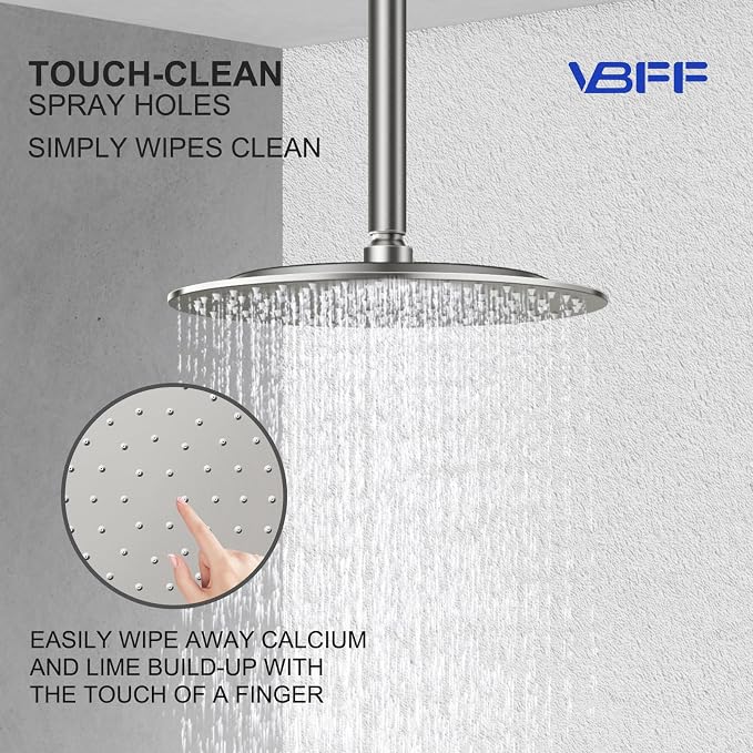 VBFF-Shower Head, rain shower head, 8 inch- Round Shower Head, 1.8 GPM Flow Rate - Image 7