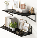 10 Inch Deep Floating Shelves, Rustic Wood Wall Shelves 30"W x 10"D, Deep by FunMemories