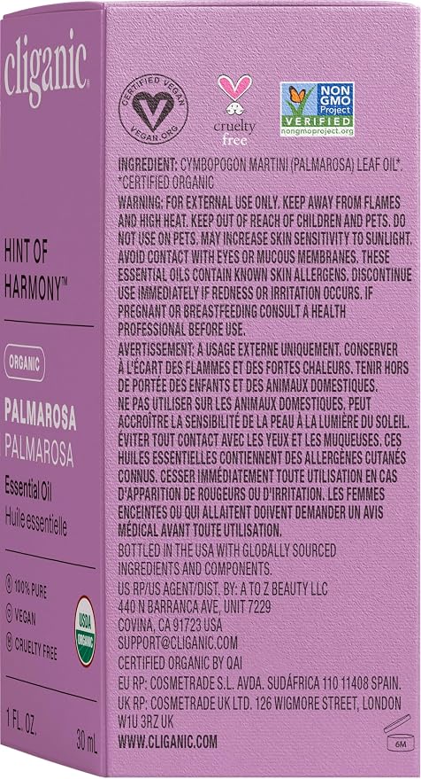 Cliganic USDA Organic Palmarosa Essential Oil, 1oz - Image 10