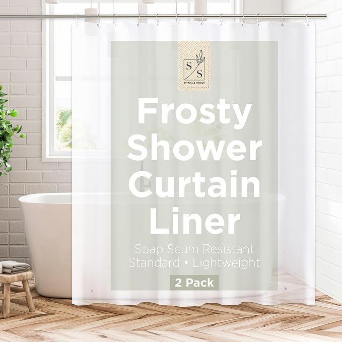 Stitch & Stone Shower Curtain Liner, Premium Lightweight Durable Waterproof 4g by MainstreamInternational