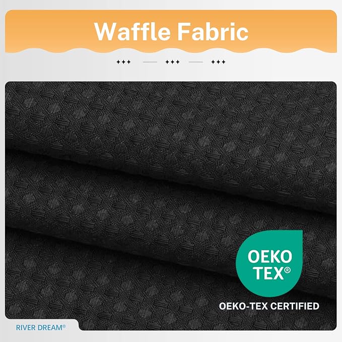 River Dream 3 in 1 Shower Curtain Set, Waffle Fabric Shower Curtain and - Image 5