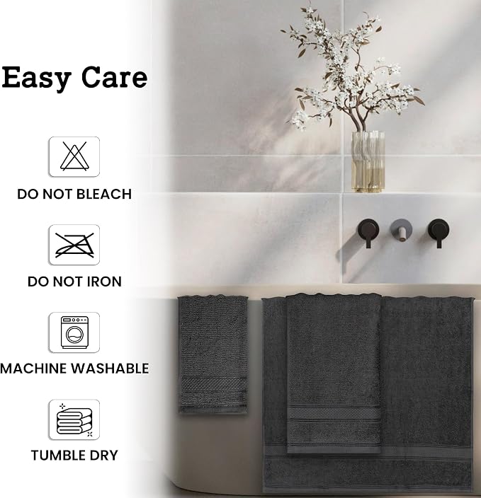 Casa Lino 100% Cotton Bath Towels Set of 4 - Image 6