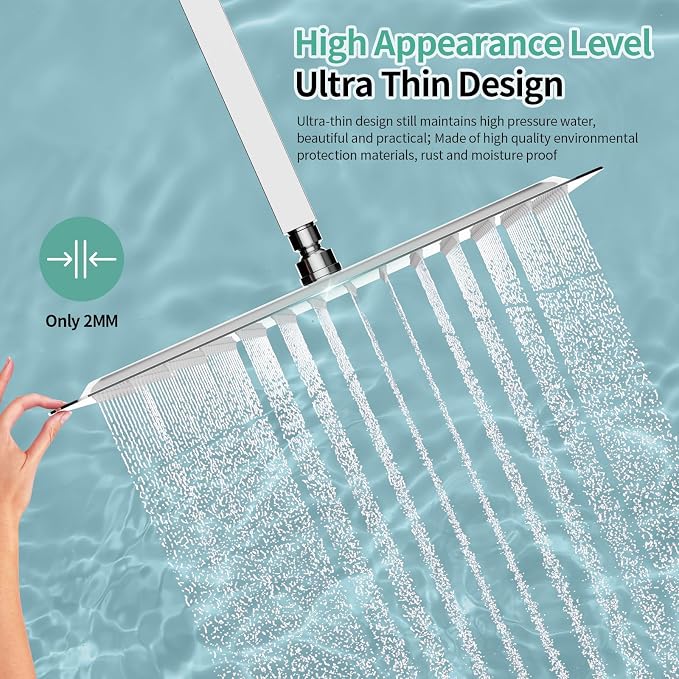 SR SUN RISE 16 Inch Rain Shower Head, High Pressure Rainfall Showerhead Large - Image 5