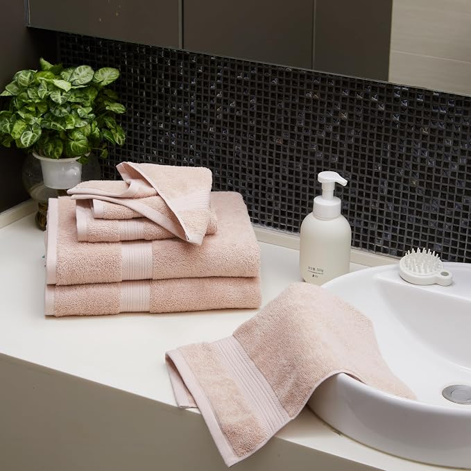 Amazon Basics Fade Resistant Bath, Hand and Washcloth Towel Set, 100% Cotton - Image 7