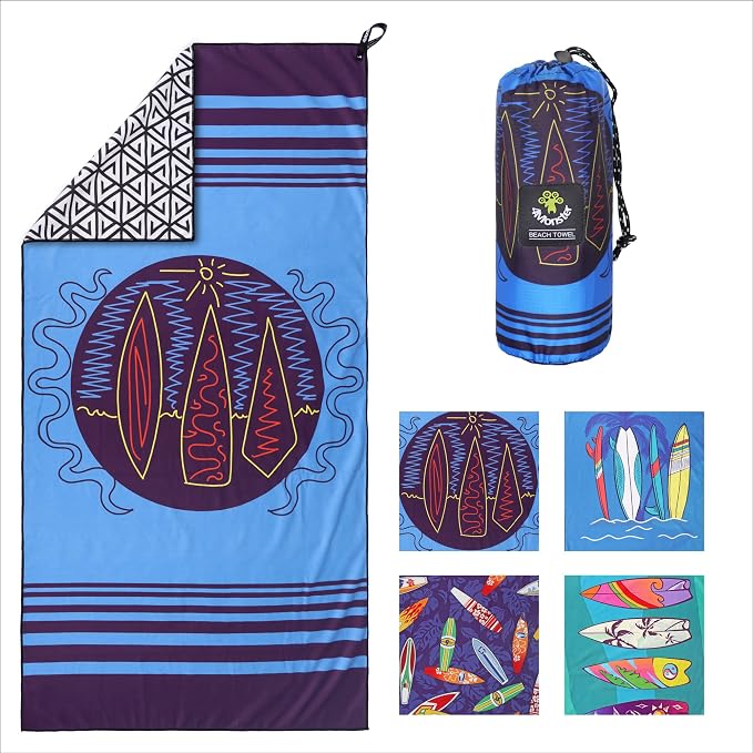 4Monster Microfiber Beach Towel Quick Dry, Super Absorbent Lightweight Travel by 4Monster