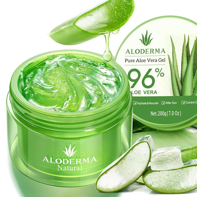 Aloderma Organic Aloe Vera Gel for Face & Body, 96% Pure Aloe Gel Made within by ALODERMA