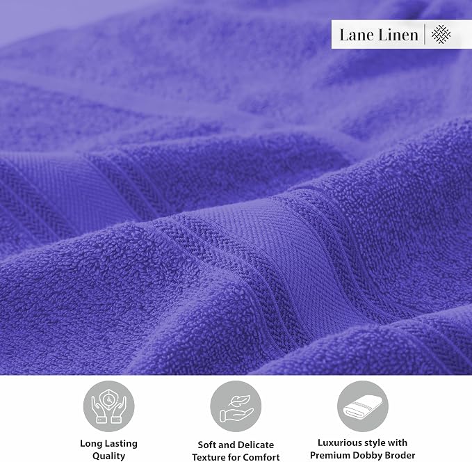 LANE LINEN 100% Cotton 4 Pack Bath Towels Set - Image 7