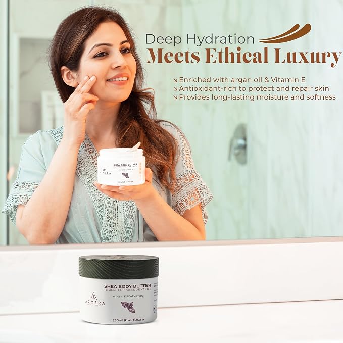 AZMERA Handcrafted Whipped Shea Body Butter – Refreshing Mint & Eucalyptus - Image 2