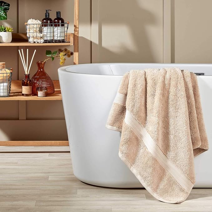 Christy Renaissance 6 Piece Beige Towel Set | 100% Egyptian Cotton | Luxury - Image 4
