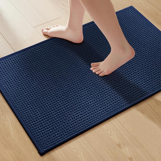 GRANNY SAYS Blue Bathroom Rugs Non Slip Washable, Absorbent Bath Mats 32" x 20" by GRANNYSAYS