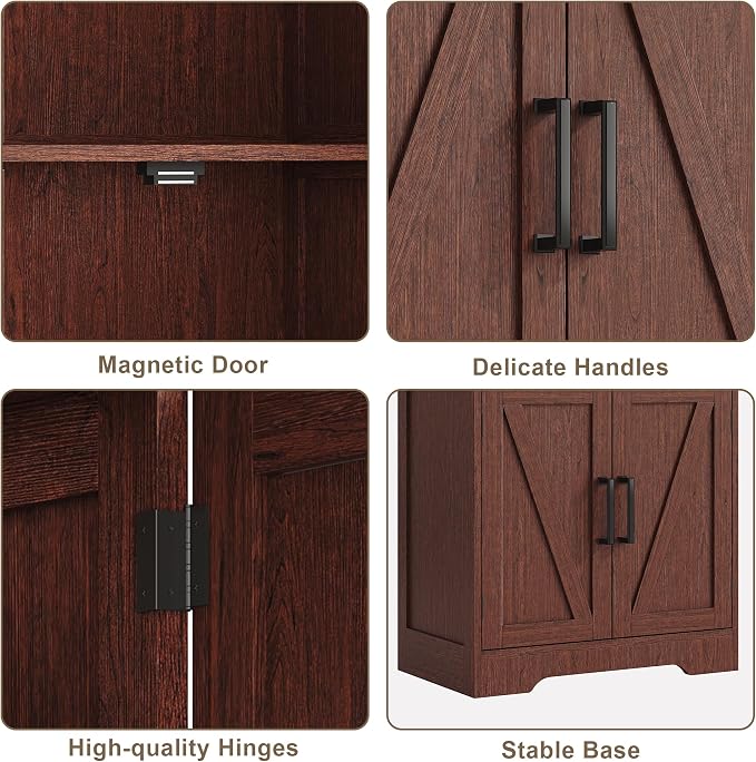 Treocho Bathroom Floor Cabinet, Farmhouse Bathroom Storage Cabinet - Image 6