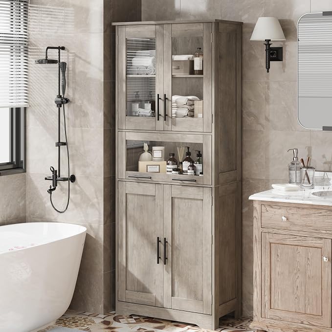 GarveeHome Tall Bathroom Cabinet, 67 in Storage Cabinet by GarveeHome