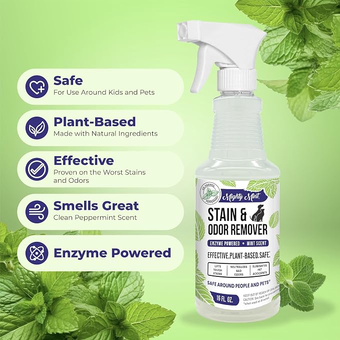Mighty Mint Stain & Odor Remover, Natural Enzyme Spray Safely Neutralizes Odor - Image 6