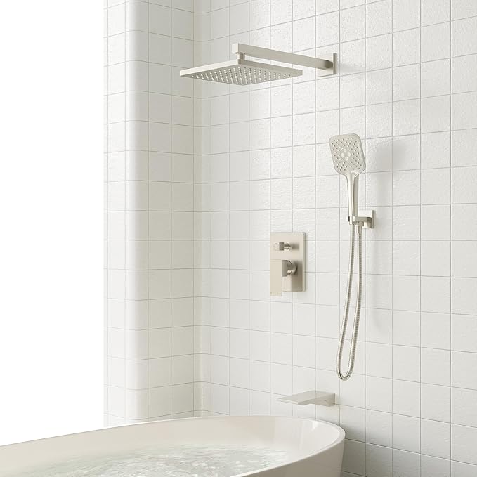 Gabrylly Shower System with Tub Spout, Wall Mounted Tub Shower Faucet Set - Image 2