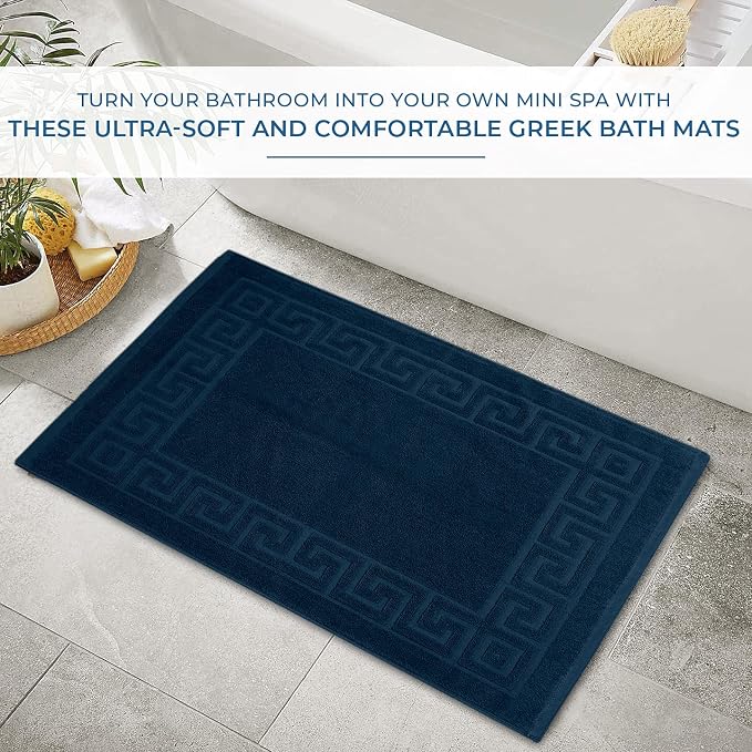 DAN RIVER Greek Cotton Bath Mats Set of 2 – Not a Bathroom Rug, Ultra Soft - Image 5