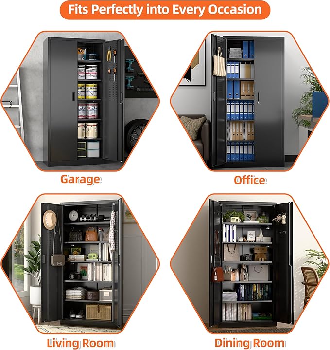 Aobabo 71" H×32" W×16" D Metal Storage Cabinet - Image 4