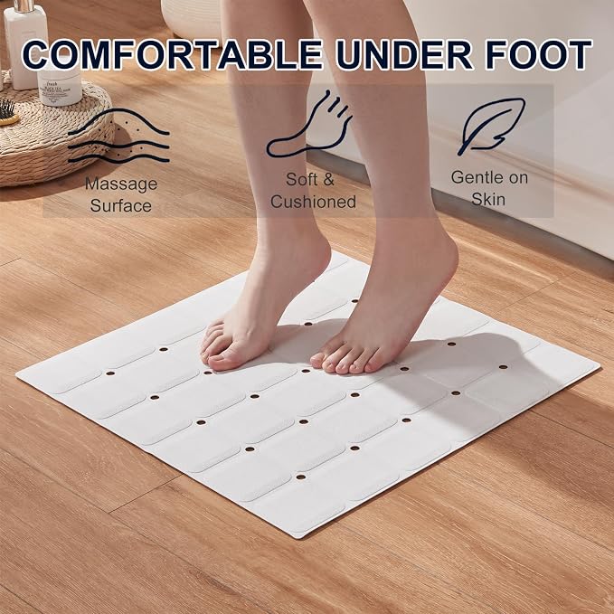 Anti Slip Shower Mat for Tub & Shower Stall, Fast-Draining, Machine Washable - Image 2