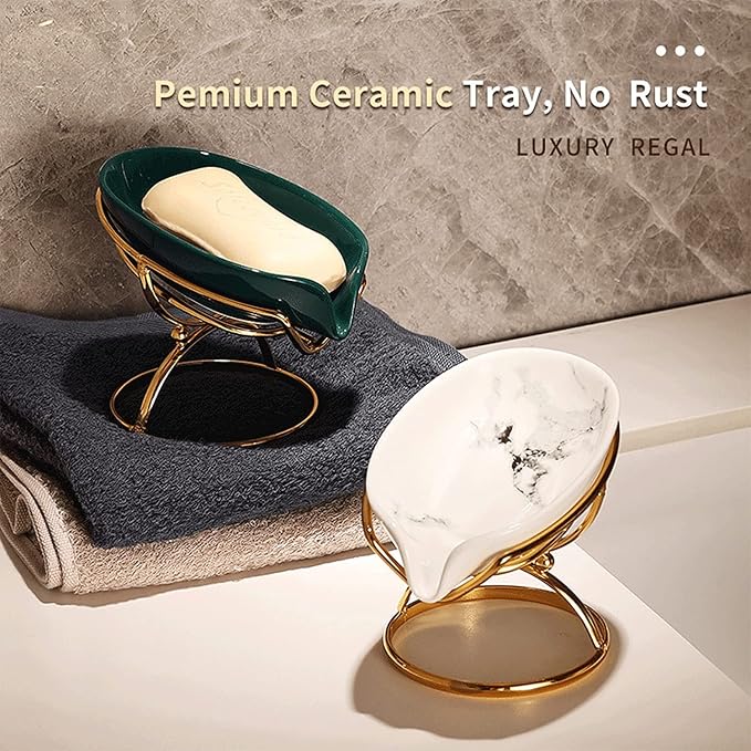 Leaf-Shaped Ceramic Soap Dish - Image 5