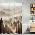 Riyidecor Foggy Mountain Shower Curtain 48Wx72H Inch RV Narrow Nature Scenery by Riyidecor