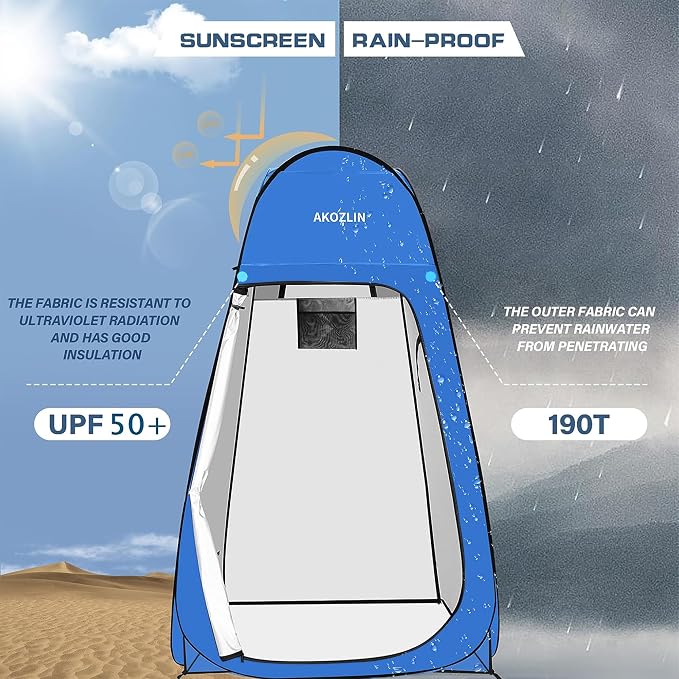 AKOZLIN Portable Pop Up Shower Tent Instant Privacy Dressing Changing Tent - Image 7