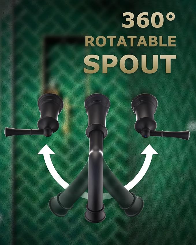 Roman Bathtub Faucet Wall Mount Widespread Tub Filler - Image 7