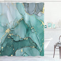 Turquoise Marble Shower Curtain 60x72, Teal Modern Abstract Fabric Shower by BayNook