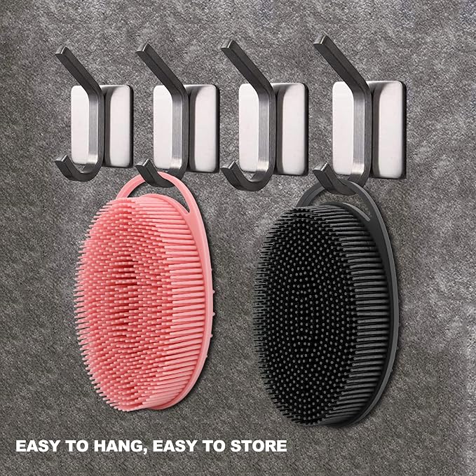 2 Pack Silicone Body Scrubber, Loofah Double-Sided Body Brush, Shower Scrubber - Image 3