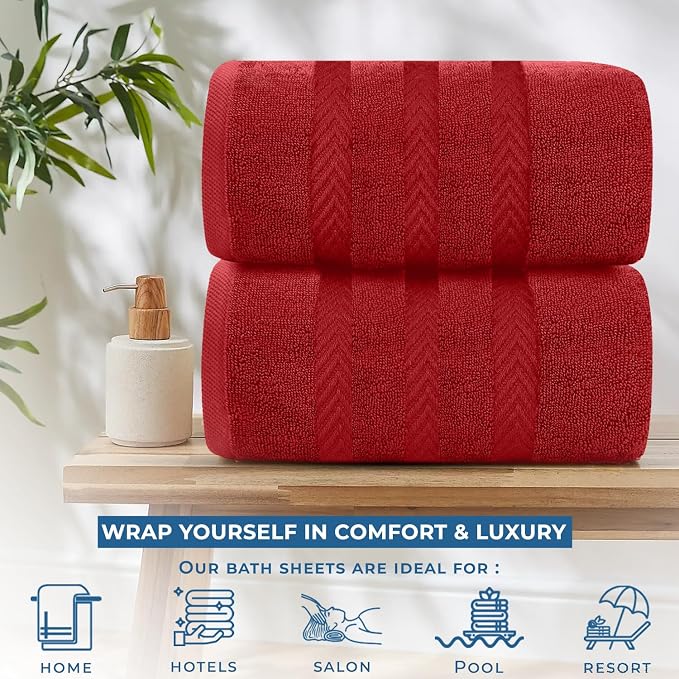 DAN RIVER 2 Pack Luxury Bath Sheets 35x70, 600 GSM, Soft & Quick Dry 100% Ring - Image 3
