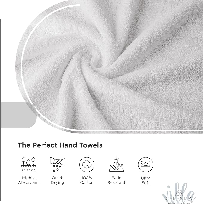 100% Combed Cotton Bathroom Towel Set of 6- 2 Bath Towels, 2 Hand Towels - Image 3